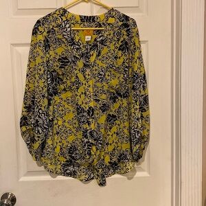 Yellow and black blouse